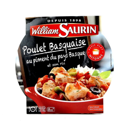 WILLIAM SAURIN Poulet basquaise assiette micro-ondable 285 g