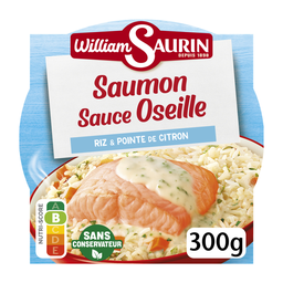 WILLIAM SAURIN Saumon sauce oseille et son riz pilaf assiette micro-ondable 300 g