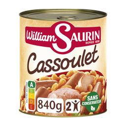 WILLIAM SAURIN Cassoulet mitonné sans colorant sans arôme artificiel 2 personnes 840 g