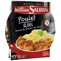 WILLIAM SAURIN Prato Frango Assado com Puré de Batata Sem Glúten 300 g