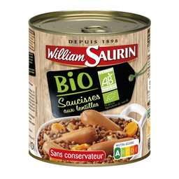 WILLIAM SAURIN Lentilhas com Salsichas Bio 840 g