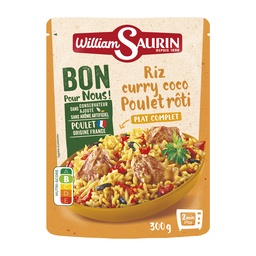 WILLIAM SAURIN Arroz com frango assado e molho de coco e caril 300g