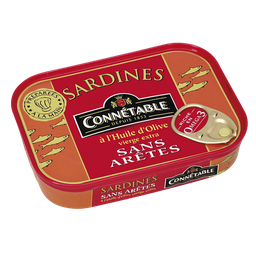 CONNETABLE Sardines à l'Huile d'Olive Vierge Extra Sans Arêtes