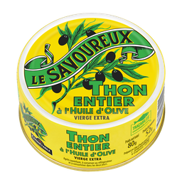 LE SAVOUREUX Thon Entier à l'Huile d'Olive Vierge Extra LE SAVOUREUX
