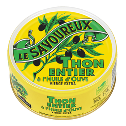 LE SAVOUREUX Thon Entier à l'Huile d'Olive Vierge Extra LE SAVOUREUX