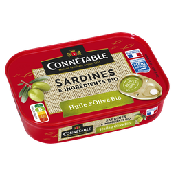 CONNETABLE Sardines à l'huile d'olive préparées en Bretagne 135g