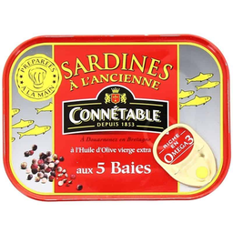 CONNETABLE boîte sardine huile olive 5 baies 1/6 - 115g