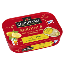 CONNETABLE Sardines à l'Huile d'Olive Vierge Extra et Citron