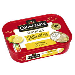 CONNETABLE Sardines sans arêtes au citron à l'huile d'olive 140g