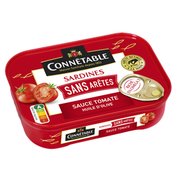 CONNETABLE Sardines sans arêtes sauce tomate à l'huile d'olive 140g