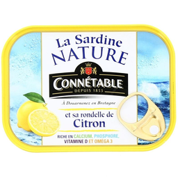 CONNETABLE boîte sardine nature citron 1/5 - 95g