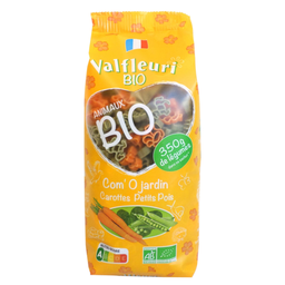 VALFLEURI Pâtes animaux petits pois & épinard 250 g