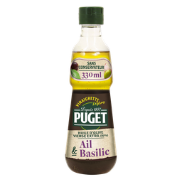 PUGET Vinaigrette légère huile d'olive ail et basilic 33cl