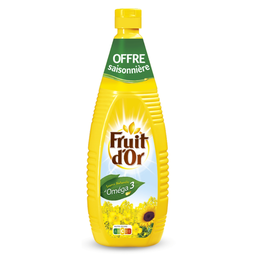 FRUIT D'OR Óleo de girassol Omega 3 para fritar, cozinhar e temperar 1 L