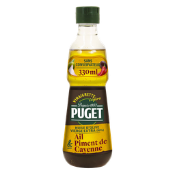 PUGET Vinaigrette huile d'olive vierge extra ail piment de Cayenne 33 cl