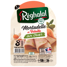 REGHALAL Mortadelle de volaille halal aux olives