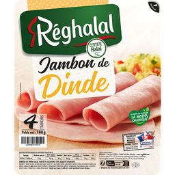 REGHALAL Jambon de dinde halal 4 tranches 180g