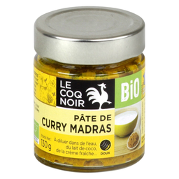 LE COQ NOIR Fonds de sauce bio pâte de curry Madras 130 g
