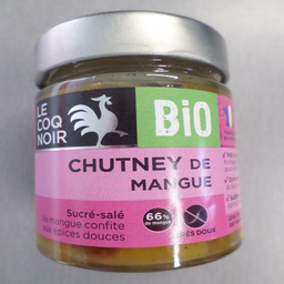 LE COQ NOIR Chutney de mangue bio 130 g