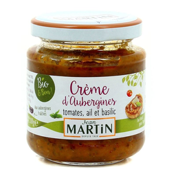 JEAN MARTIN Crème d'aubergines bio tomates ail & basilic 110 g