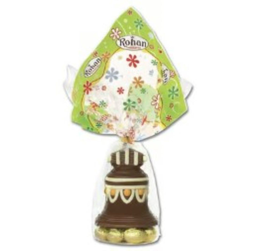 ROHAN Cloche decore chocolat lait/garnies oeufs alu 500g