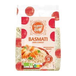 HAPPY BIO Riz Basmati semi-complet BIO 500 g