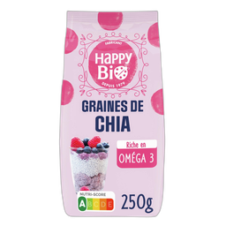 HAPPY BIO Graines de chia BIO 250 g