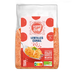 HAPPY BIO Lentilles corail BIO 500 g