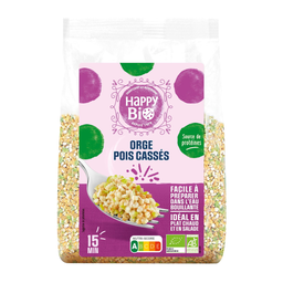 HAPPY BIO Orge et pois cassés 500 g