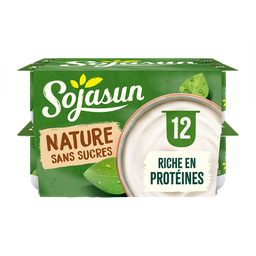 SOJASUN Dessert végétal au soja nature sans sucres 12x100g