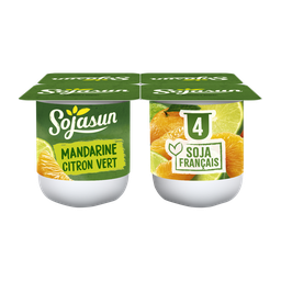 SOJASUN Dessert végétal soja mandarine citron vert