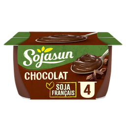 SOJASUN Dessert végétal au soja et au chocolat 4x100g