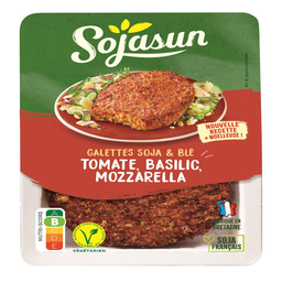 SOJASUN Hambúrgueres de soja e trigo tomate manjericão mozzarella 100 g