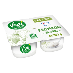 VRAI Queso blanco natural bio 4 envases de 100 g