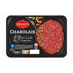 BIGARD Hambúrgueres de vaca Charolais 5% MG 260 g