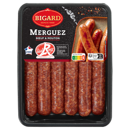BIGARD Merguez Label Rouge 6 pièces 330 g