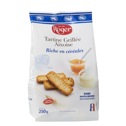ROGER Biscottes tartines Aixoise riche en céréales sans sucres ajoutés 250 g