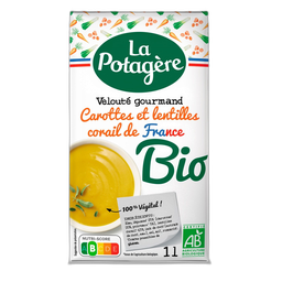 LA POTAGERE Velouté Gourmand de Carottes Lentilles Corail BIO 1l