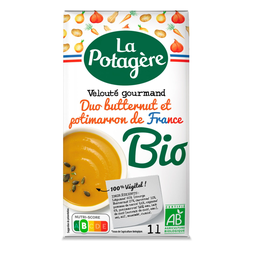 LA POTAGERE Soupe bio veloutée gourmande duo butternut et potimarron de France 4 personnes 1