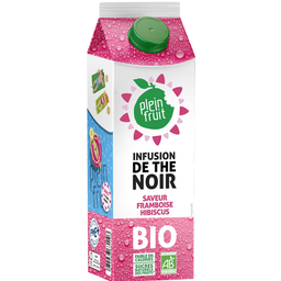 PLEIN FRUIT Infusion Thé Noir saveur Framboise Hibiscus Bio 1l