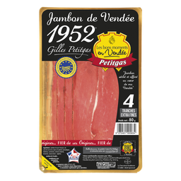PETITGAS Presunto de Vendée IGP fatias finas 80 g