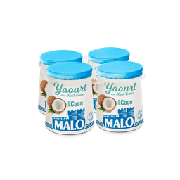 MALO Yaourt au lait entier arômatisé coco, 4x125g