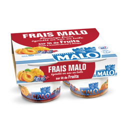 MALO Queijo fresco sobre cama de fruta 4x100g