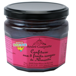 ANDRE GUEPRATTE Confiture aux 3 fruits rouges de Normandie 370 g