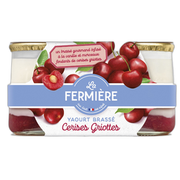 LA FERMIERE Yaourt brassé au lait d'amande sur lit de cerises griottes 2x160g