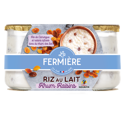 LA FERMIERE Riz au lait au rhum raisins 2x160g
