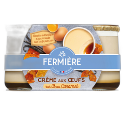 LA FERMIERE Dessert crème aux oeufs sur lit de caramel 2x150g