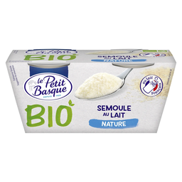 LE PETIT BASQUE Sêmola de leite natural Bio 2 x 140 g