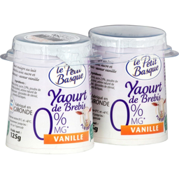 LE PETIT BASQUE Sheep Milk Yogurt Vanilla 0% Fat 2x125g