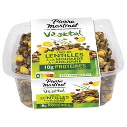 PIERRE MARTINET Salade Végétale trio de lentilles moutarde à l'ancienne PIERRE MARTINET